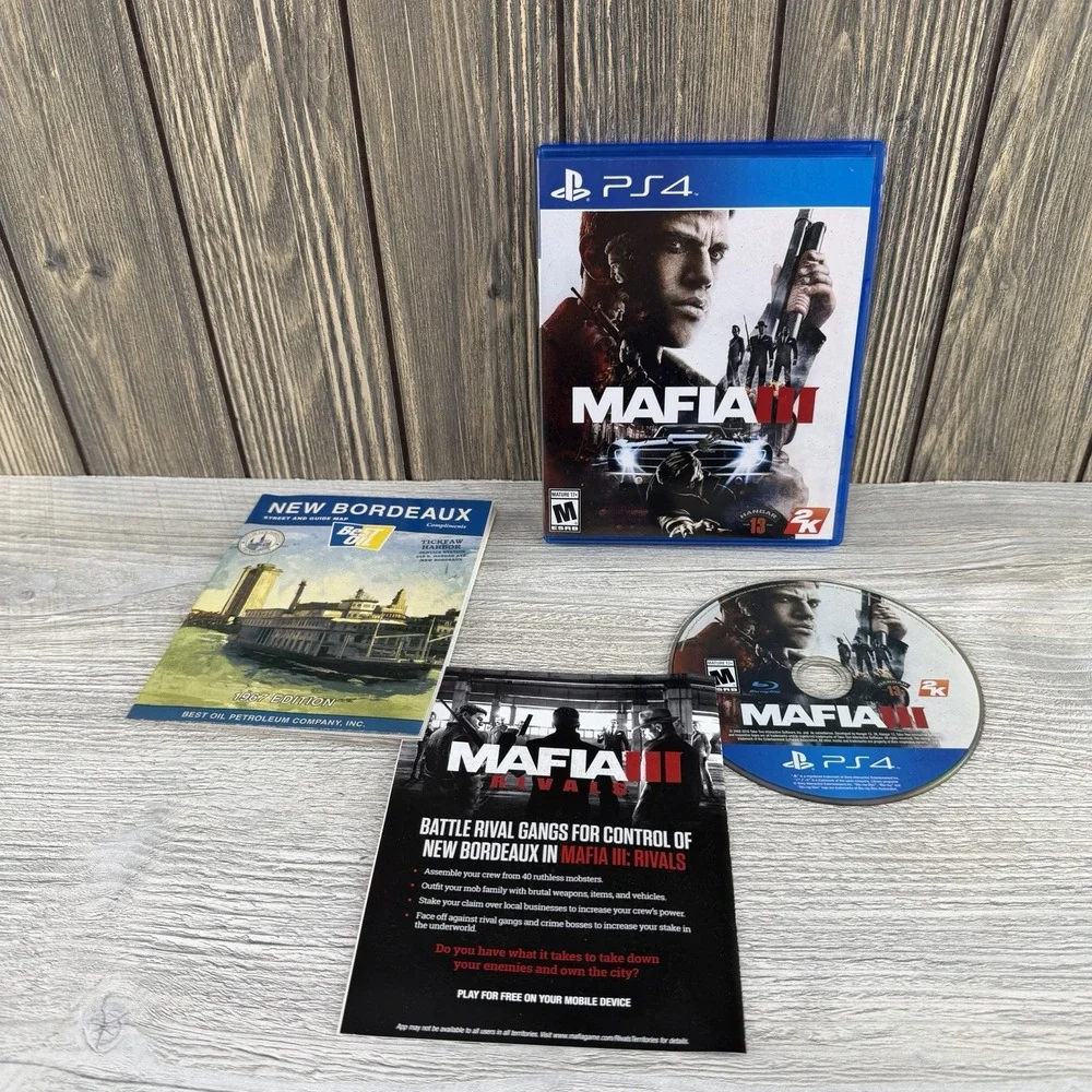 Sony PlayStation PS4 Mafia III Hangar 13 2K Video Game Tested Working